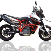GPR exhaust compatible with  Ktm Lc8 Smt 990 2008-2014, Furore Nero, Dual Homologated legal bolt-on silencers including removable db killers 