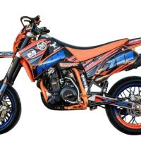 Scarico GPR compatibile con  Ktm EGS Adventure - LC4  1999-2003, Furore Nero, Scarico omologato, silenziatore con db killer estraibile e raccordo specifico
