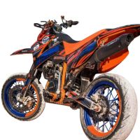 Scarico GPR compatibile con  Ktm EGS Adventure - LC4  1999-2003, Furore Nero, Scarico omologato, silenziatore con db killer estraibile e raccordo specifico