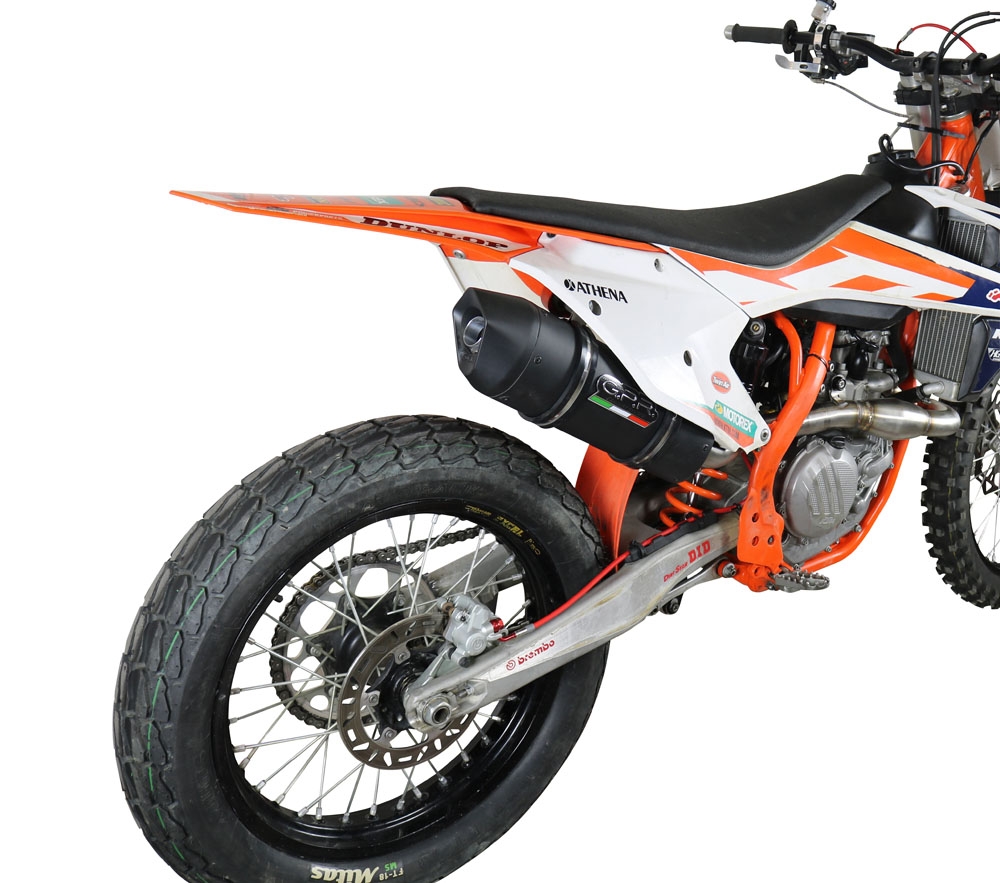 GPR exhaust compatible with  Ktm SX-F 450 2016-2018, Furore Nero, Racing full system exhaust, including removable db killer/spark arrestor 