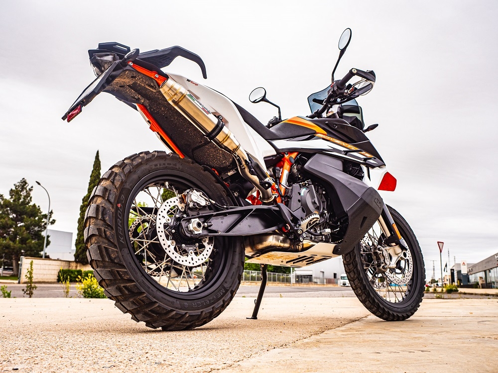 GPR exhaust compatible with  Ktm SMT 890 2023-2024, Deeptone Inox, Homologated legal slip-on exhaust including removable db killer and link pipe 