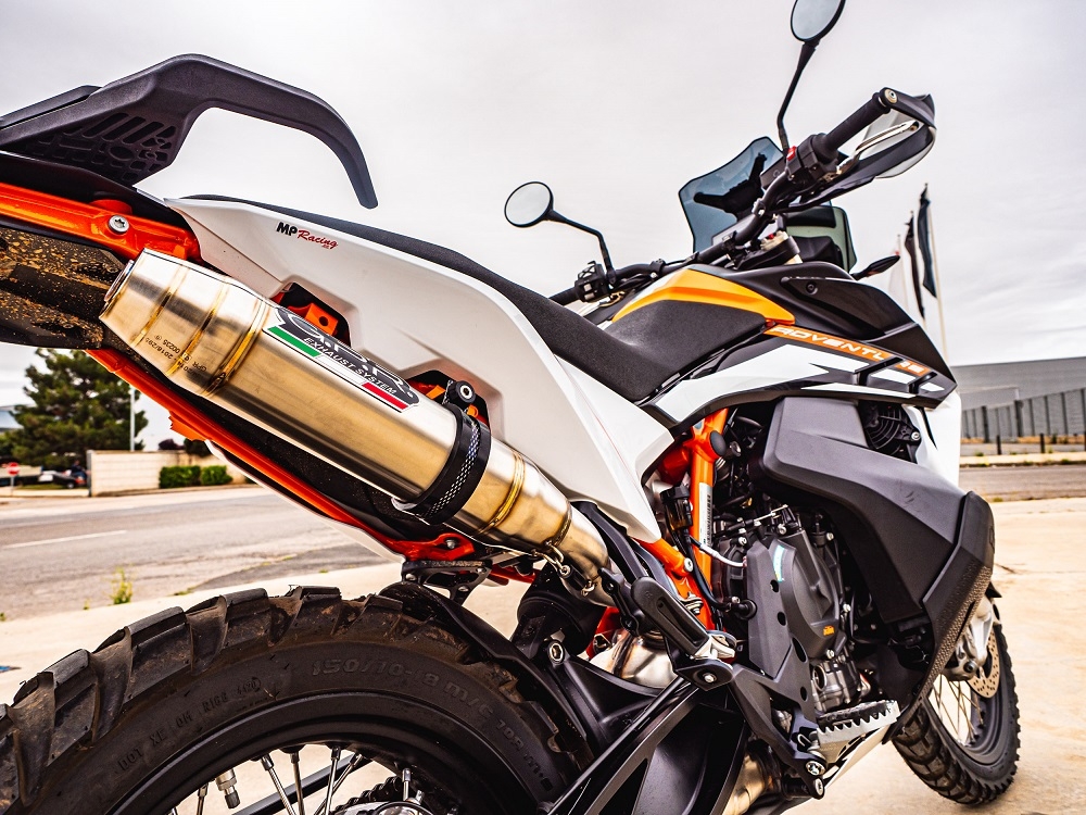 GPR exhaust compatible with  Ktm SMT 890 2023-2024, Deeptone Inox, Homologated legal slip-on exhaust including removable db killer and link pipe 