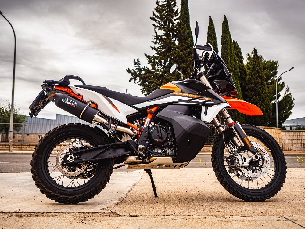 GPR exhaust compatible with  Ktm SMT 890 2023-2024, Furore Evo4 Nero, Homologated legal slip-on exhaust including removable db killer and link pipe 