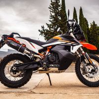 GPR exhaust compatible with  Ktm SMT 890 2023-2024, Furore Evo4 Nero, Homologated legal slip-on exhaust including removable db killer and link pipe 