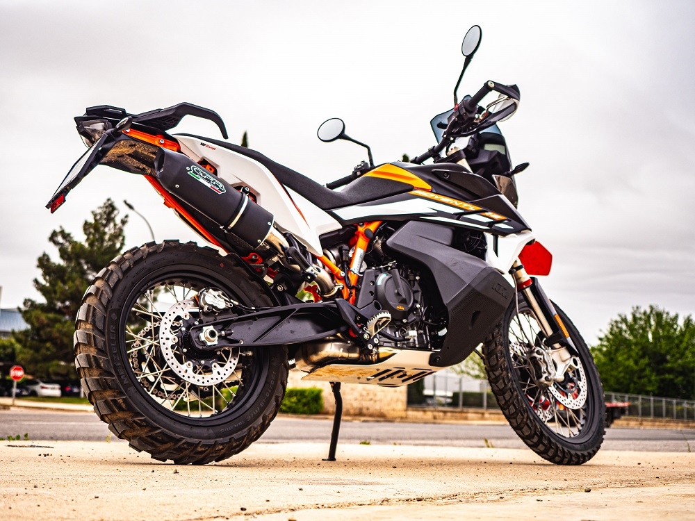 GPR exhaust compatible with  Ktm SMT 890 2023-2024, Furore Evo4 Nero, Homologated legal slip-on exhaust including removable db killer and link pipe 