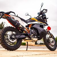 GPR exhaust compatible with  Ktm SMT 890 2023-2024, Furore Evo4 Nero, Homologated legal slip-on exhaust including removable db killer and link pipe 
