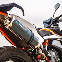GPR exhaust compatible with  Ktm Adventure 890 2021-2024, Dual Poppy, Homologated legal slip-on exhaust including removable db killer and link pipe 