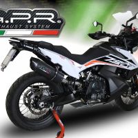 Scarico GPR compatibile con  Ktm Adventure 790 2021-2024, Furore Evo4 Nero, Scarico omologato, silenziatore con db killer estraibile e raccordo specifico
