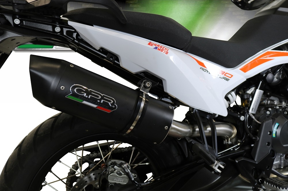 Scarico GPR compatibile con  Ktm Adventure 790 2021-2024, Furore Evo4 Nero, Scarico omologato, silenziatore con db killer estraibile e raccordo specifico