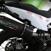 Scarico GPR compatibile con  Ktm Adventure 790 2021-2024, Furore Evo4 Nero, Scarico omologato, silenziatore con db killer estraibile e raccordo specifico