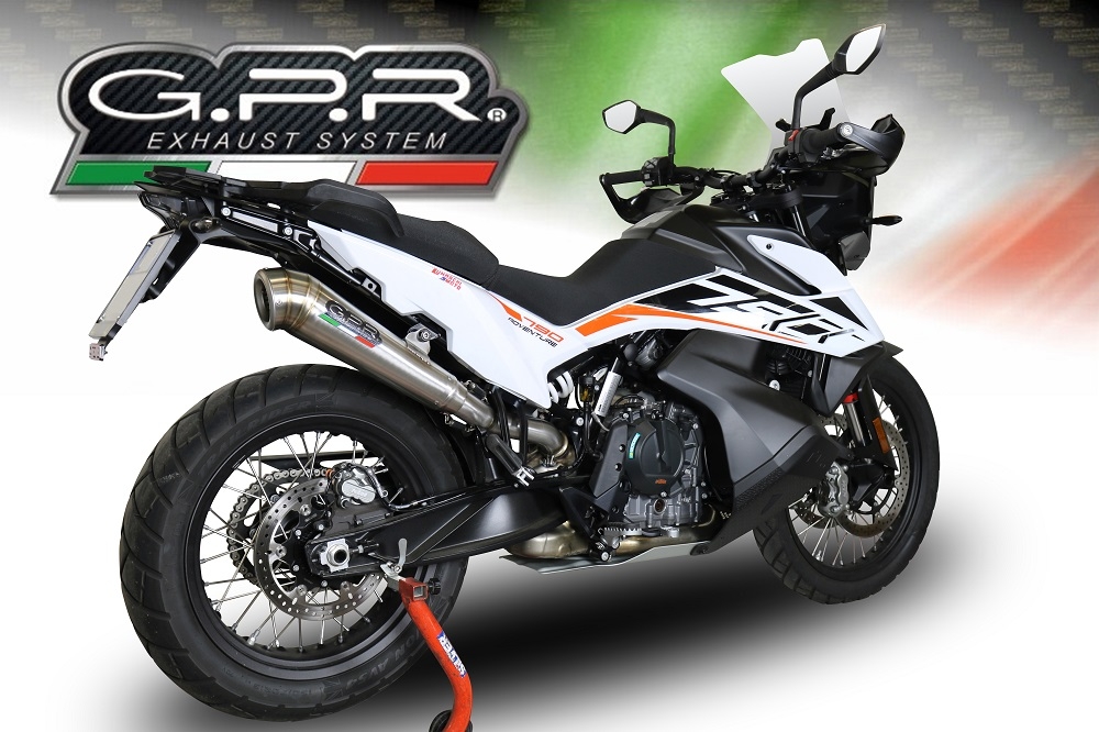 Scarico GPR compatibile con  Ktm Adventure 790 2021-2024, Powercone Evo, Scarico omologato, silenziatore con db killer estraibile e raccordo specifico