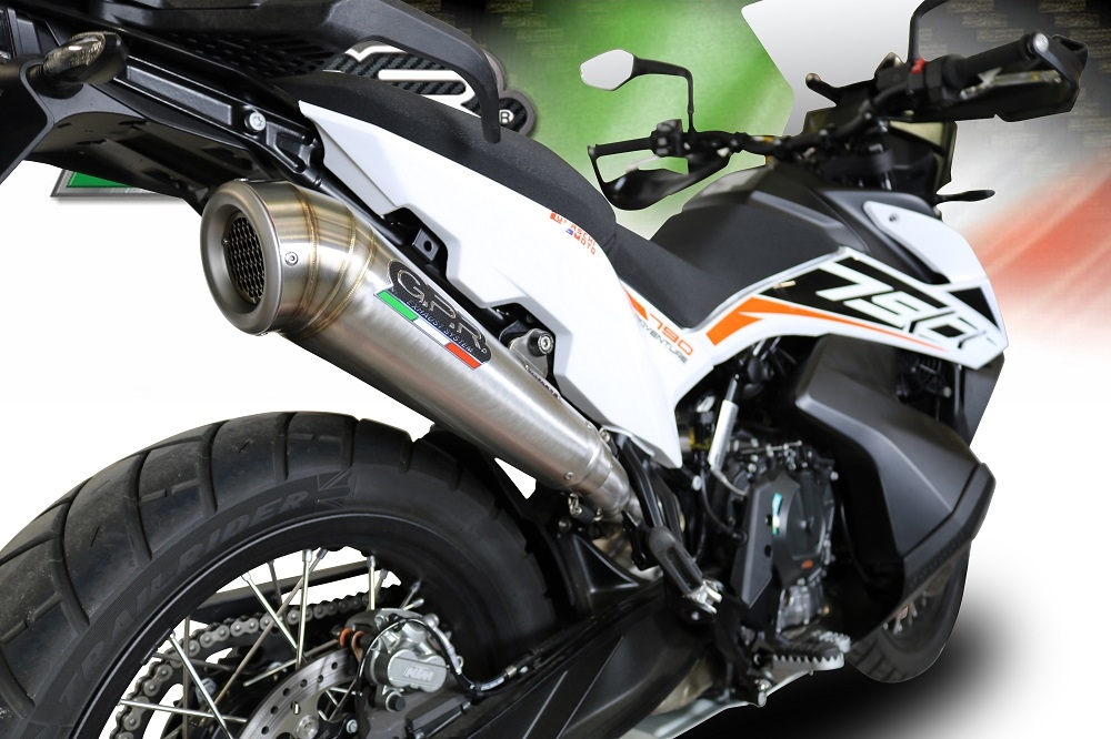 Scarico GPR compatibile con  Ktm Adventure 790 2021-2024, Powercone Evo, Scarico omologato, silenziatore con db killer estraibile e raccordo specifico