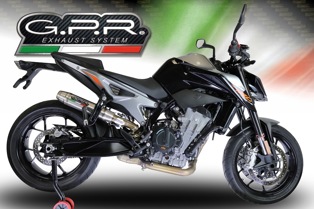 Scarico GPR compatibile con  Ktm Duke 790 2017-2020, Deeptone Inox, Terminale di scarico racing, con raccordo, senza omologazione