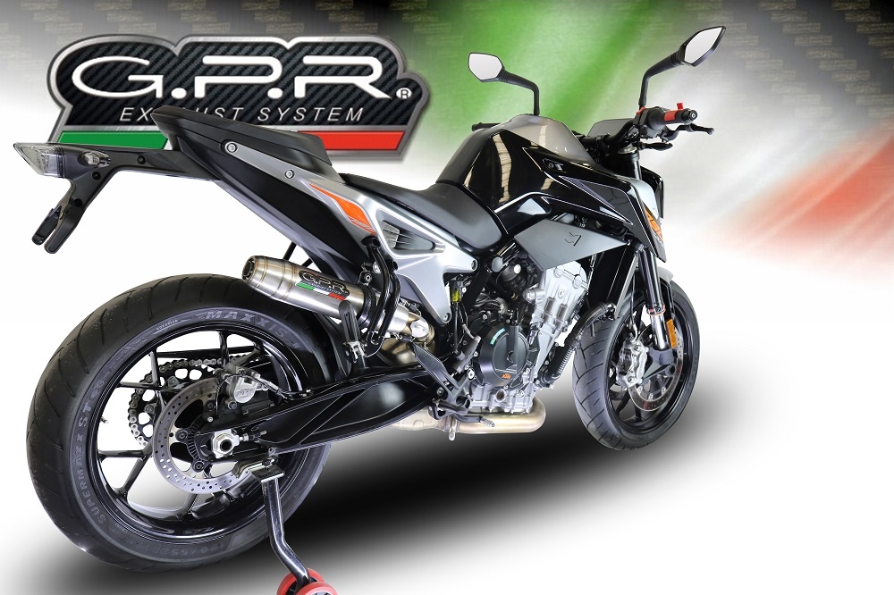 Scarico GPR compatibile con  Ktm Duke 790 2017-2020, Deeptone Inox, Terminale di scarico racing, con raccordo, senza omologazione