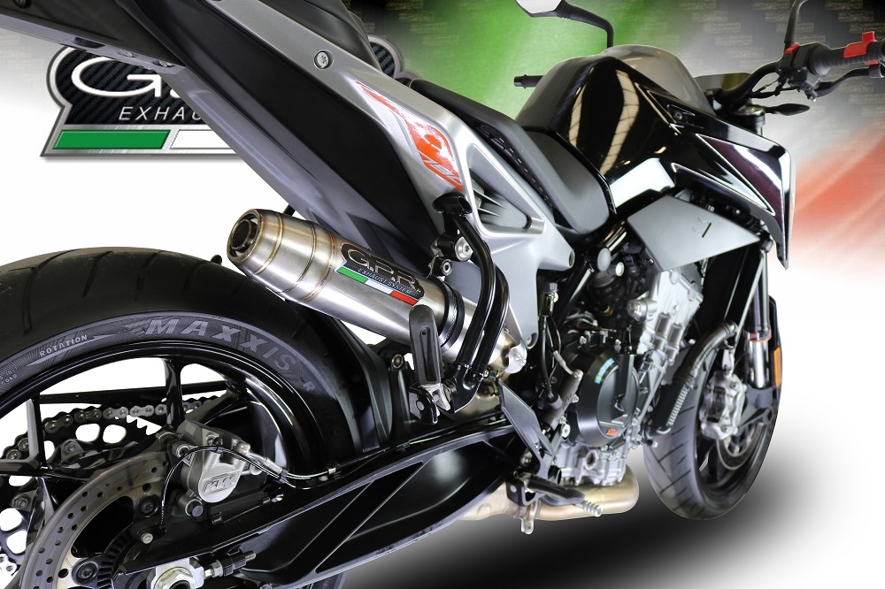 Scarico GPR compatibile con  Ktm Duke 790 2017-2020, Deeptone Inox, Terminale di scarico racing, con raccordo, senza omologazione
