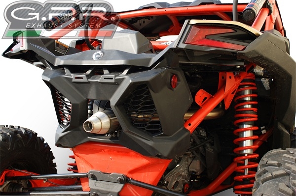 Scarico GPR compatibile con  Can Am Maverick X3 Turbo Buggy 2017-2024, Deeptone Atv, Scarico omologato, silenziatore con db killer estraibile e raccordo specifico