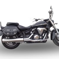 GPR exhaust compatible with  Yamaha Xvs 1300 Midnight Star  2006-2014, Inox Oval Bomb, Homologated legal slip-on exhaust including removable db killer and link pipe 