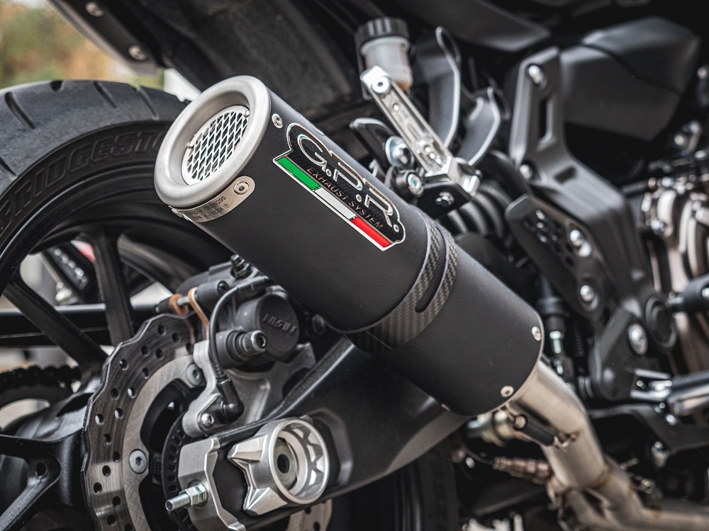 GPR exhaust compatible with  Yamaha Mt-07  2017-2020, M3 Black Titanium, Homologated legal full system exhaust, including removable db killer and catalyst 
