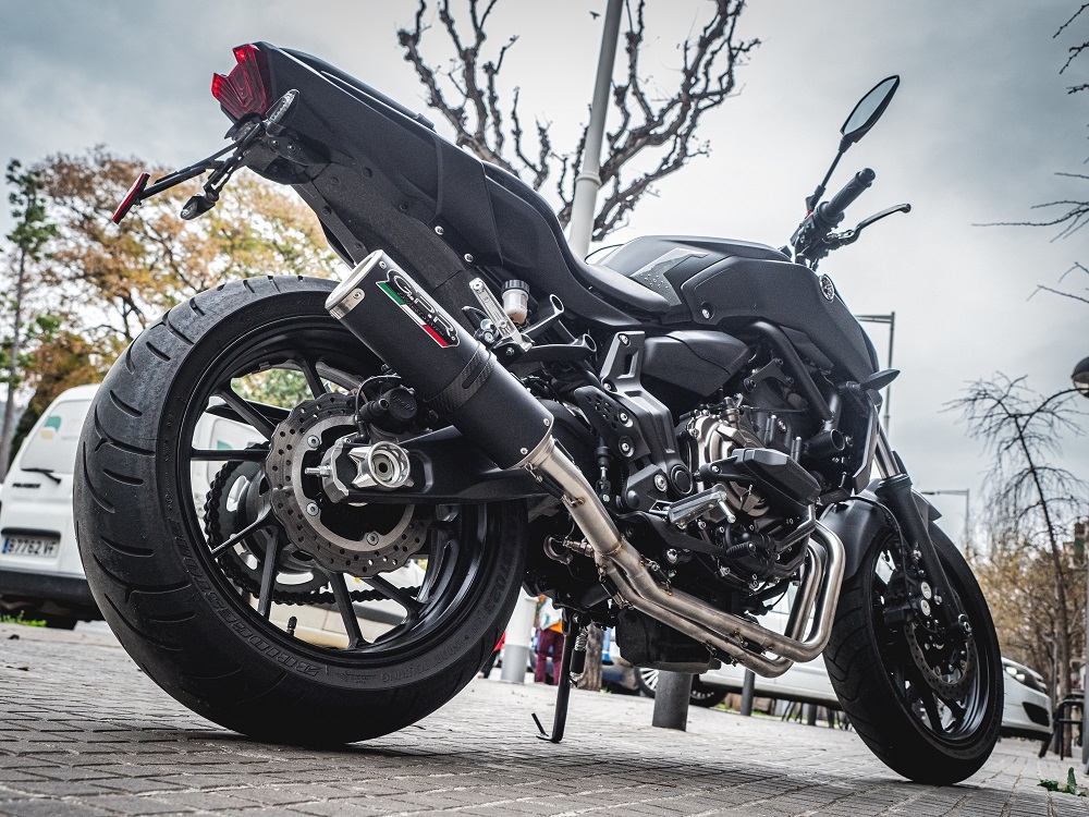 GPR exhaust compatible with  Yamaha Mt-07  2017-2020, M3 Black Titanium, Homologated legal full system exhaust, including removable db killer and catalyst 