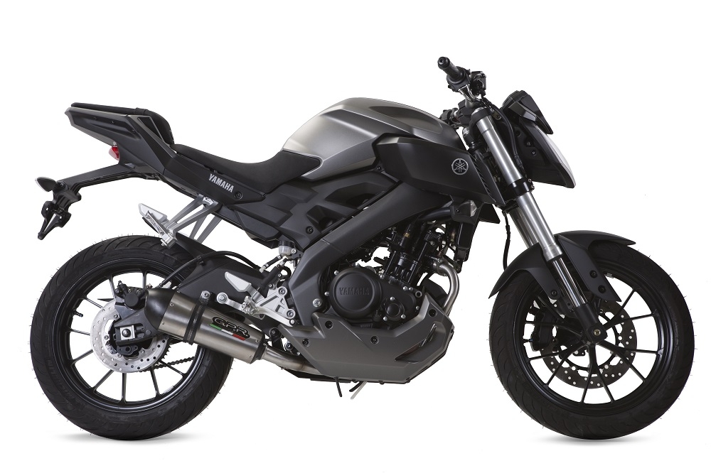 GPR exhaust compatible with  Yamaha Mt 125 2014-2016, New Grand Prix Evo Titanium, Homologated legal full system exhaust, including removable db killer and catalyst 