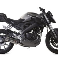 GPR exhaust compatible with  Yamaha Mt 125 2014-2016, New Grand Prix Evo Titanium, Homologated legal full system exhaust, including removable db killer and catalyst 