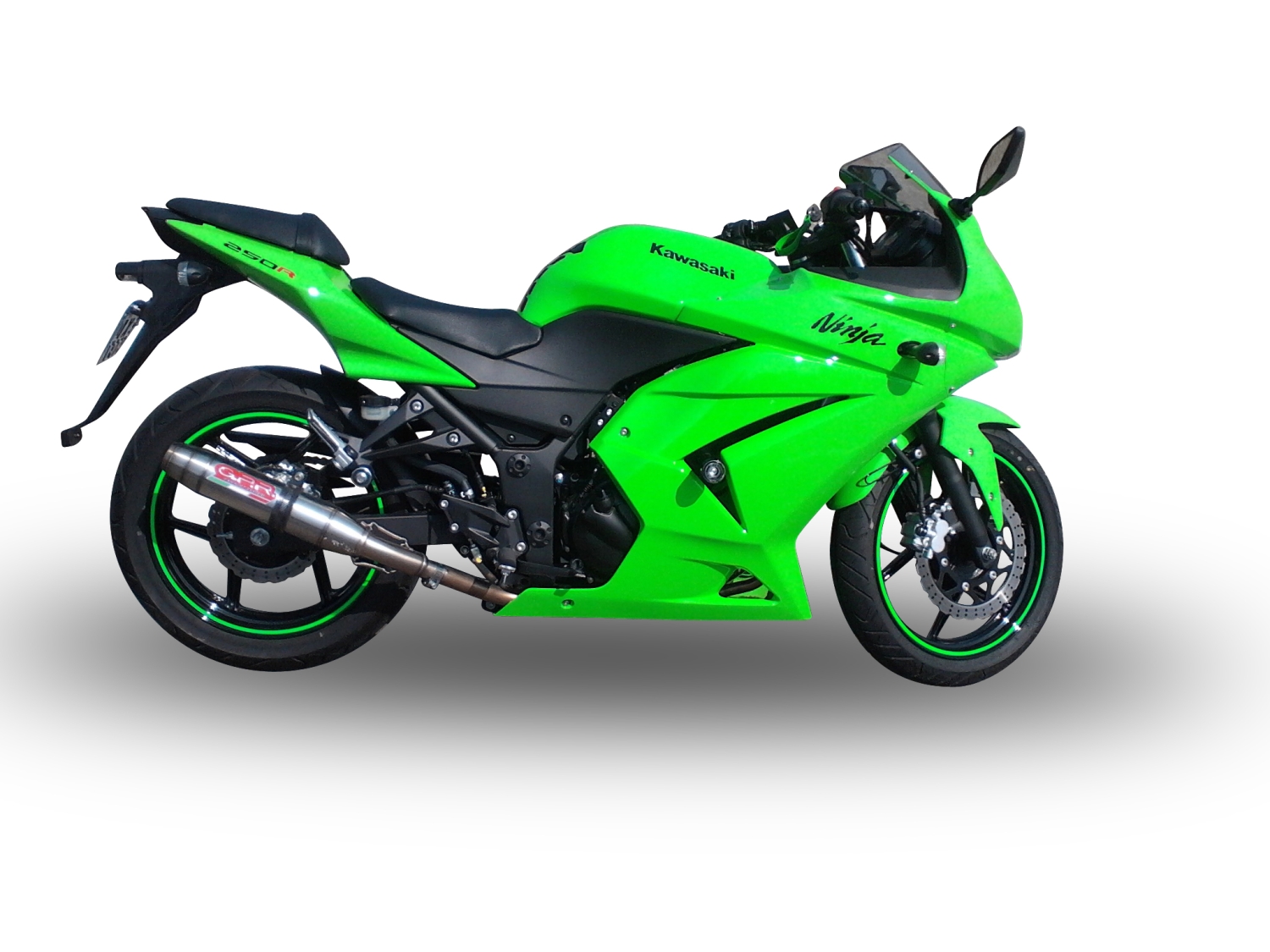 Scarico GPR compatibile con  Kawasaki Ninja 250 R  2007-2016, Deeptone Inox, Terminale di scarico racing, con raccordo, senza omologazione