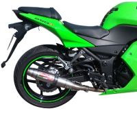 Scarico GPR compatibile con  Kawasaki Ninja 250 R  2007-2016, Deeptone Inox, Terminale di scarico racing, con raccordo, senza omologazione