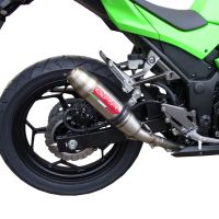Scarico GPR compatibile con  Kawasaki Ninja 300 R  2012-2017, Deeptone Inox, Scarico omologato, silenziatore con db killer estraibile e raccordo specifico