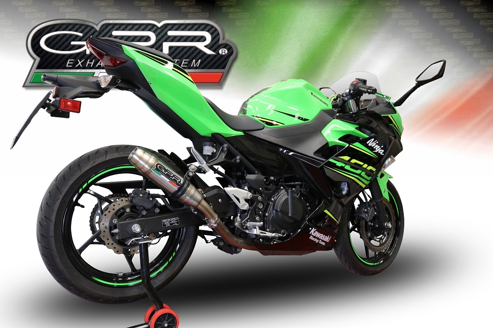 GPR exhaust compatible with  Kawasaki Ninja 400 2018-2022, Deeptone Inox, Racing full system exhaust  