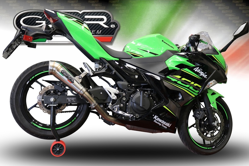 GPR exhaust compatible with  Kawasaki Ninja 400 2023-2024, Powercone Evo, Homologated legal slip-on exhaust including removable db killer and link pipe 