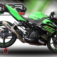 GPR exhaust compatible with  Kawasaki Ninja 400 2023-2024, Powercone Evo, Homologated legal slip-on exhaust including removable db killer and link pipe 