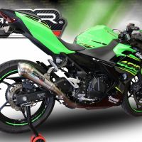 GPR exhaust compatible with  Kawasaki Ninja 400 2023-2024, Powercone Evo, Homologated legal slip-on exhaust including removable db killer and link pipe 
