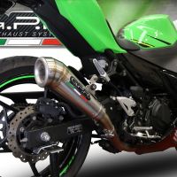 GPR exhaust compatible with  Kawasaki Ninja 400 2023-2024, Powercone Evo, Homologated legal slip-on exhaust including removable db killer and link pipe 