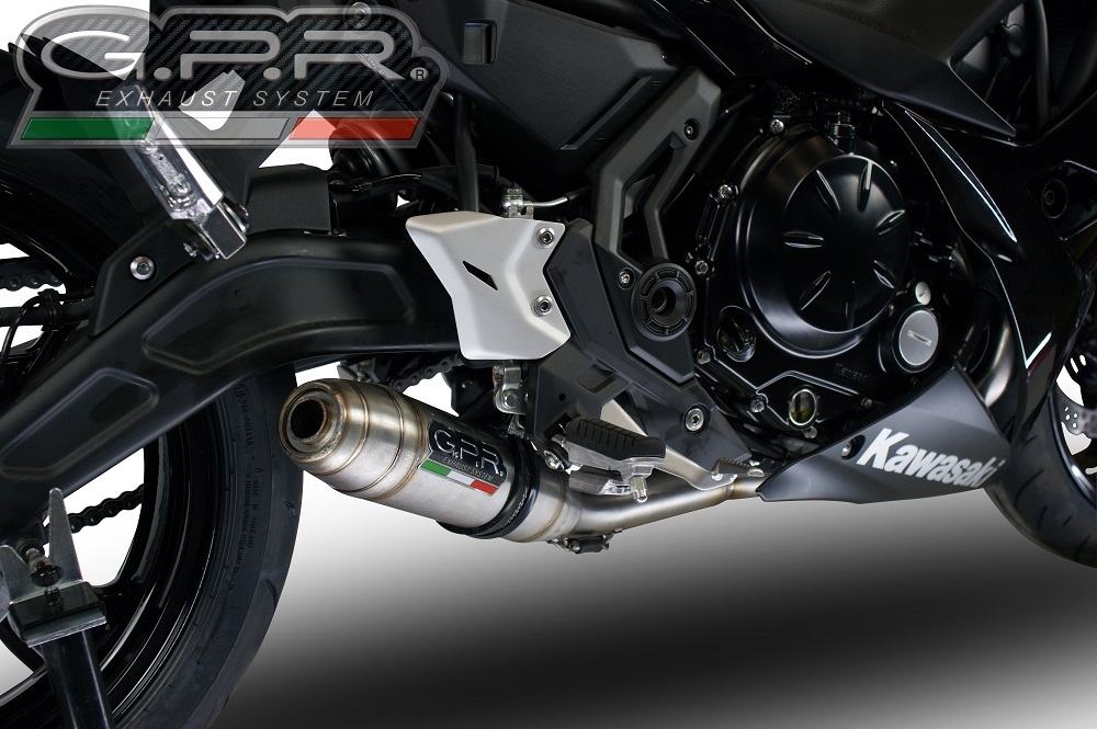 GPR exhaust compatible with  Kawasaki Ninja 650 2021-2022, Deeptone Inox, Racing full system exhaust, including removable db killer 