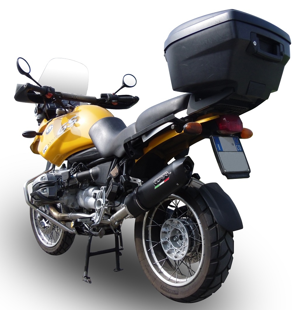 GPR exhaust compatible with  Bmw R 850 R 2003-2007, Furore Nero, Homologated legal slip-on exhaust including removable db killer and link pipe 