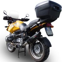 GPR exhaust compatible with  Bmw R 850 R 2003-2007, Furore Nero, Homologated legal slip-on exhaust including removable db killer and link pipe 