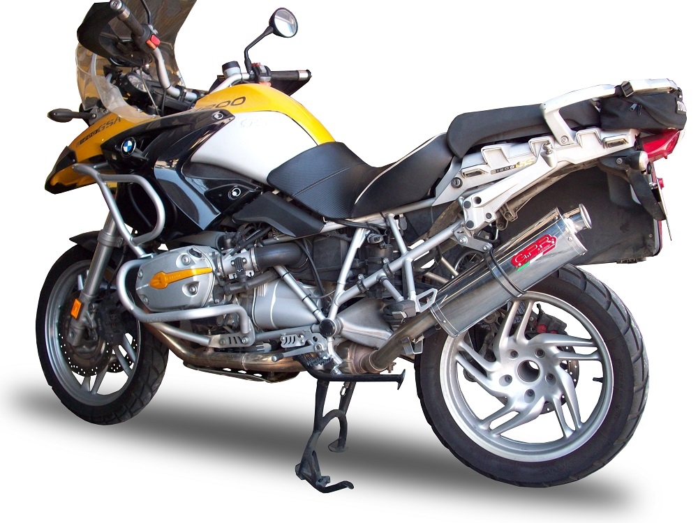 GPR exhaust compatible with  Bmw R 1200 Gs -Adventure 2004-2009, Trioval, Homologated legal slip-on exhaust including removable db killer and link pipe 