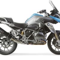 Scarico GPR compatibile con  Bmw R 1200 Gs -Adventure 2013-2016, Furore Nero, Scarico omologato, silenziatore con db killer estraibile e raccordo specifico