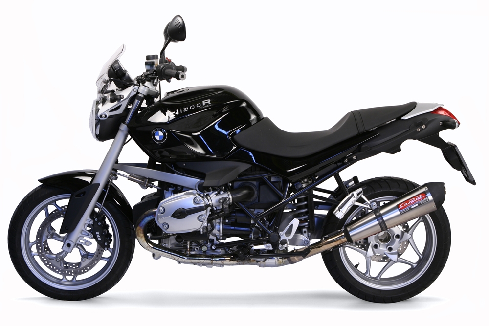 GPR pot echappement compatible avec  Bmw R 1200 R 2011-2014, New Grand Prix Evo Titanium, Échappement légal, homologué,silencieux avec db killer amovible et tuyau de liaison spécifique 