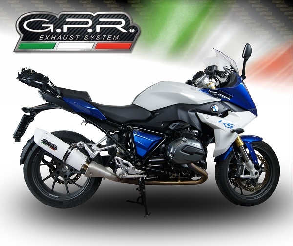 Scarico GPR compatibile con  Bmw R 1200 Rs Lc 2017-2019, Albus Evo4, Scarico omologato, silenziatore con db killer estraibile e raccordo specifico