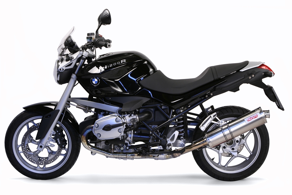 GPR exhaust compatible with  Bmw R 1200 R 2006-2010, Trioval, Homologated legal slip-on exhaust including removable db killer and link pipe 