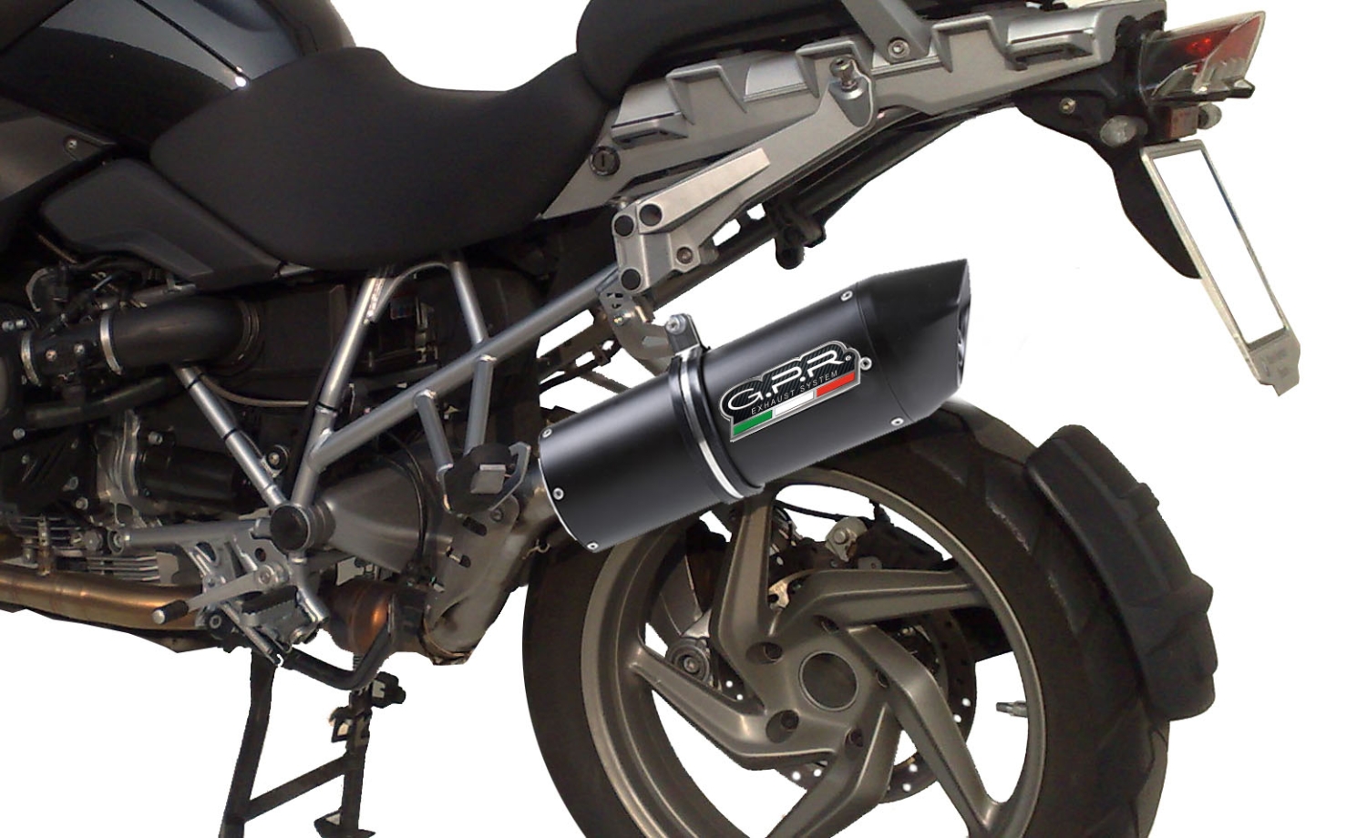 Scarico GPR compatibile con  Bmw R 1200 Gs -Adventure 2013-2013, Albus Ceramic, Scarico completo omologato,fornito con db killer estraibile e collettore