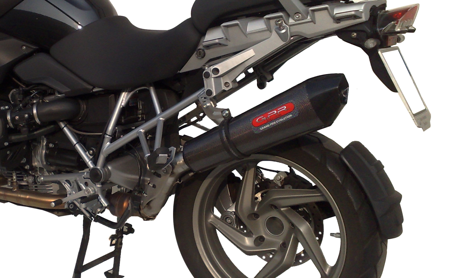 Scarico GPR compatibile con  Bmw R 1200 Gs -Adventure 2013-2013, Furore Nero, Scarico completo omologato,fornito con db killer estraibile e collettore