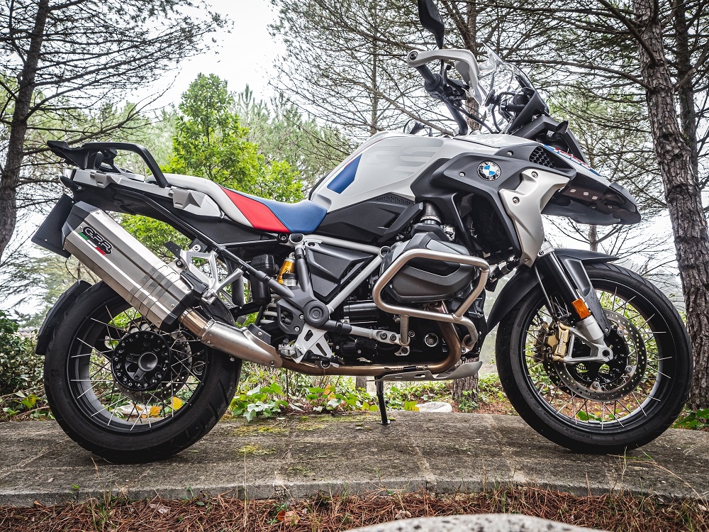 Scarico GPR compatibile con  Bmw R 1250 Gs -Adventure 2021-2024, Hyper Sonic Titanium, Scarico omologato, silenziatore con db killer estraibile e raccordo specifico