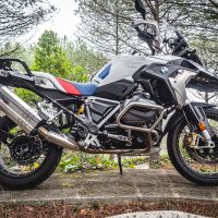 Scarico GPR compatibile con  Bmw R 1250 Gs -Adventure 2021-2024, Hyper Sonic Titanium, Scarico omologato, silenziatore con db killer estraibile e raccordo specifico