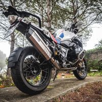 Scarico GPR compatibile con  Bmw R 1250 Gs -Adventure 2021-2024, Hyper Sonic Titanium, Scarico omologato, silenziatore con db killer estraibile e raccordo specifico
