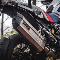 Scarico GPR compatibile con  Bmw R 1250 Gs -Adventure 2021-2024, Hyper Sonic Titanium, Scarico omologato, silenziatore con db killer estraibile e raccordo specifico