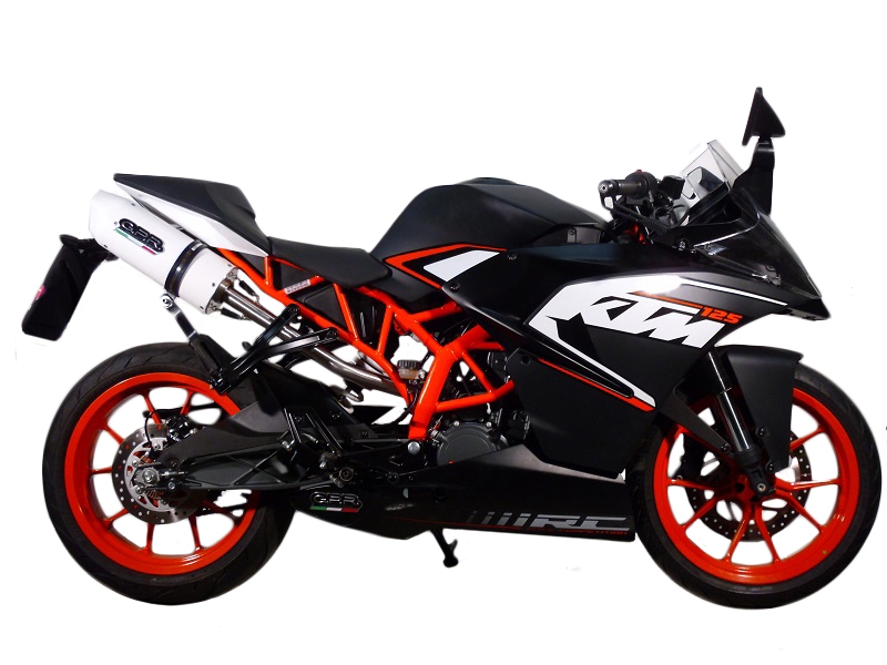 Scarico GPR compatibile con  Ktm Rc 125 2014-2016, Albus Ceramic, Scarico omologato, silenziatore con db killer estraibile e raccordo specifico
