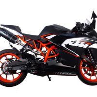 GPR exhaust compatible with  Ktm Rc 125 2014-2016, Furore Nero, Homologated legal slip-on exhaust including removable db killer, link pipe and catalyst 