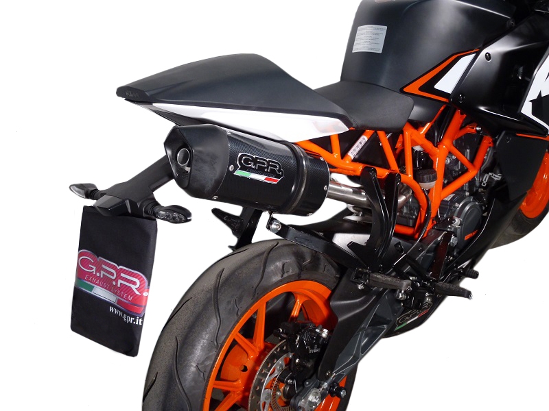 Scarico GPR compatibile con  Ktm Rc 125 2014-2016, Deeptone Inox, Terminale di scarico omologato, fornito con db killer estraibile, catalizzatore e raccordo specifico